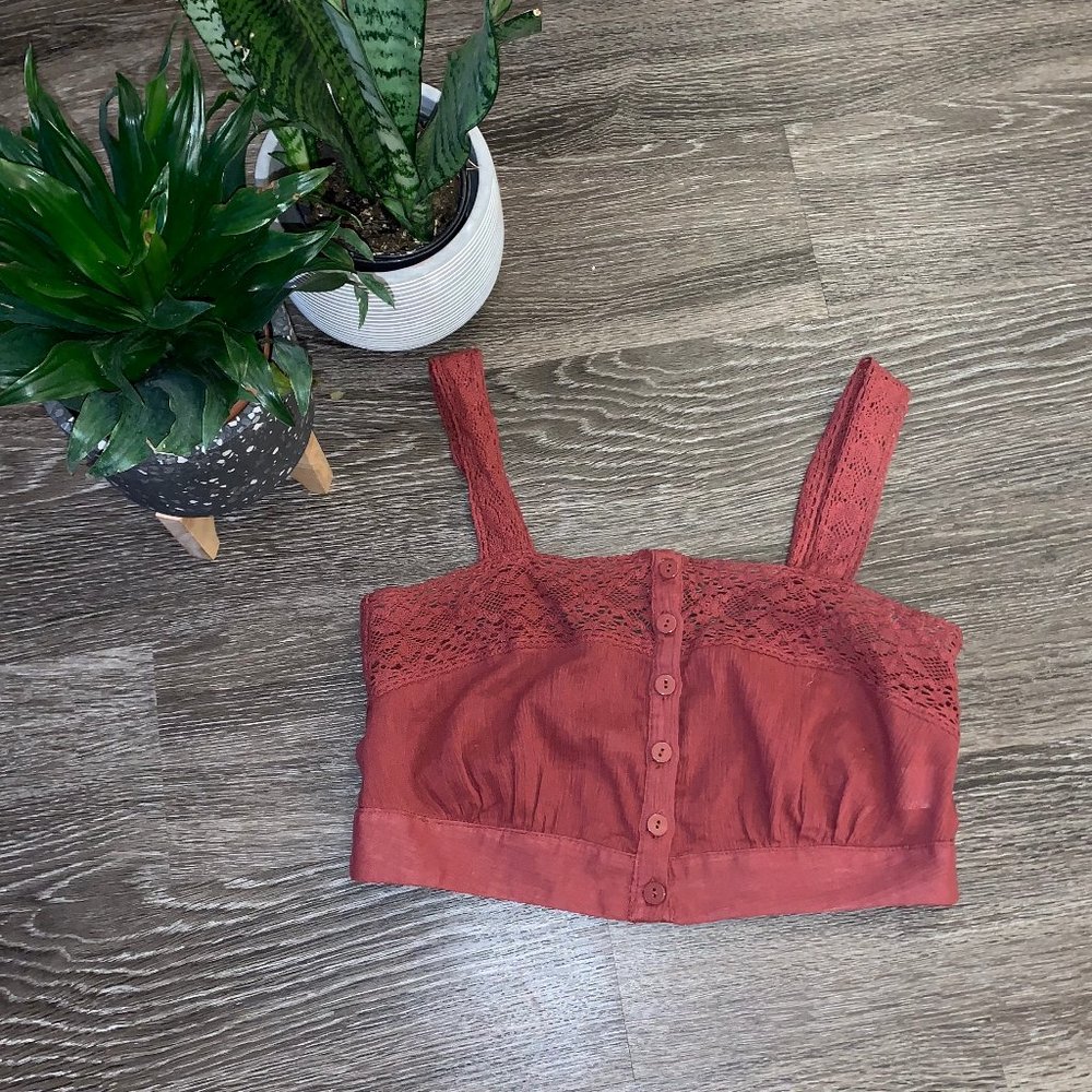 Cropped Button Up Pacsun Top (L.A. Hearts)
